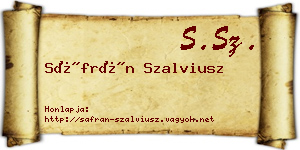 Sáfrán Szalviusz névjegykártya